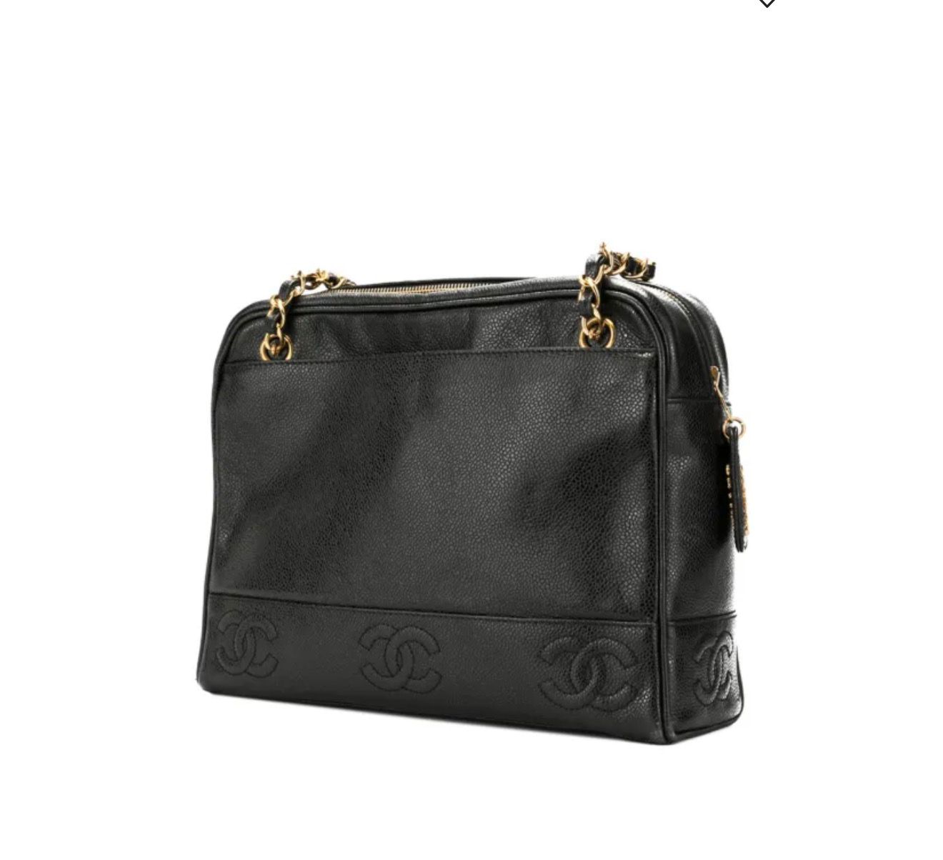 Chanel Triple Coco Cavierleather Chain Shoulder Bag