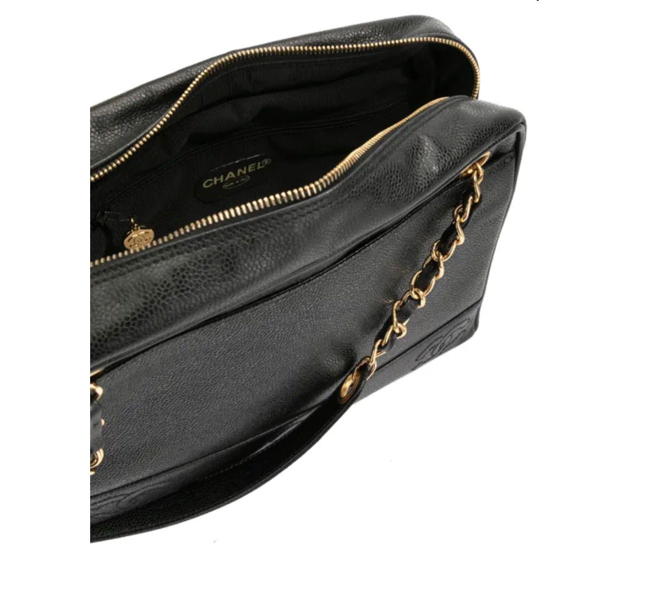 Chanel Triple Coco Cavierleather Chain Shoulder Bag