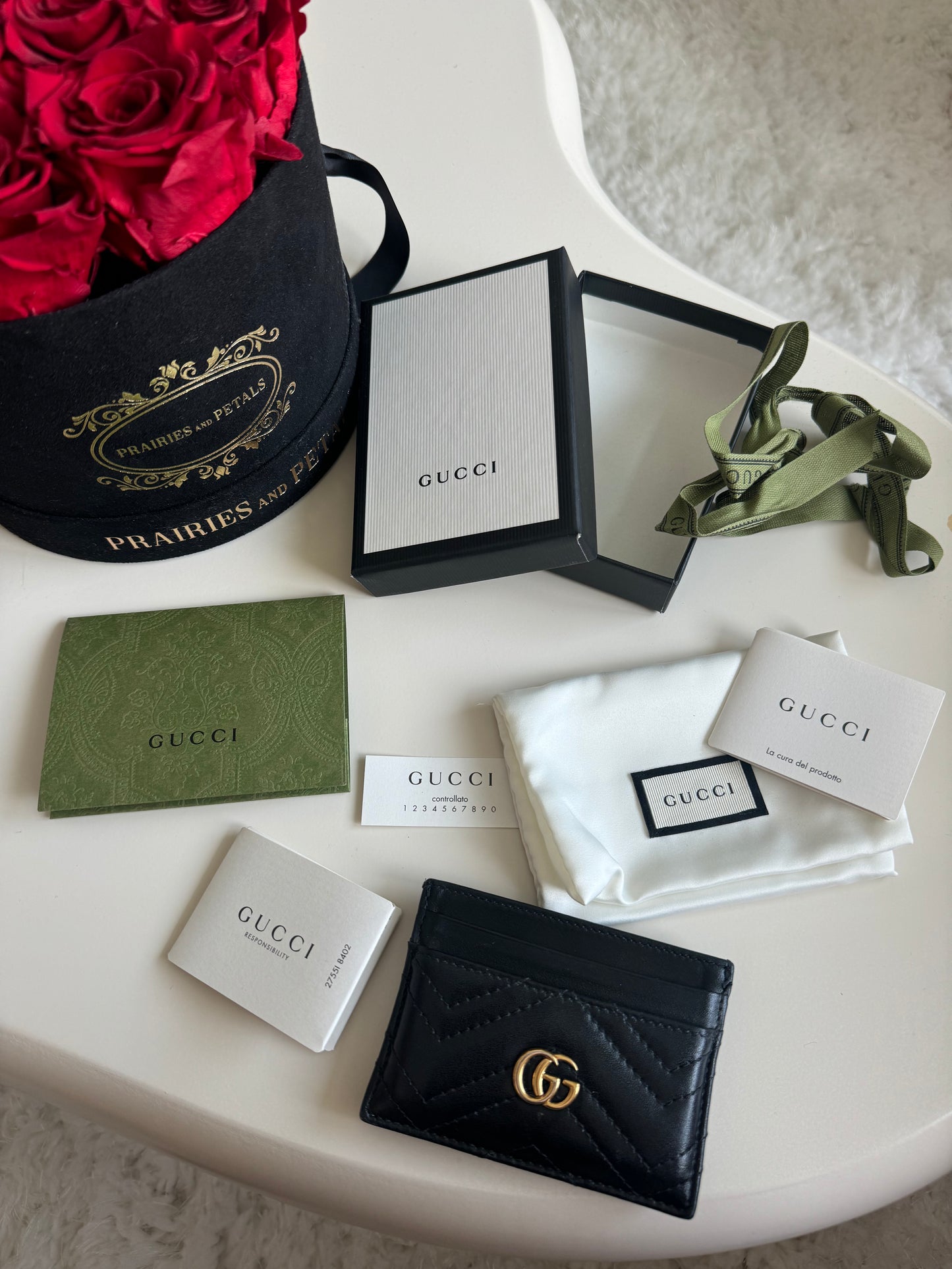 Gucci GG Marmon Card Case, Black, Leather