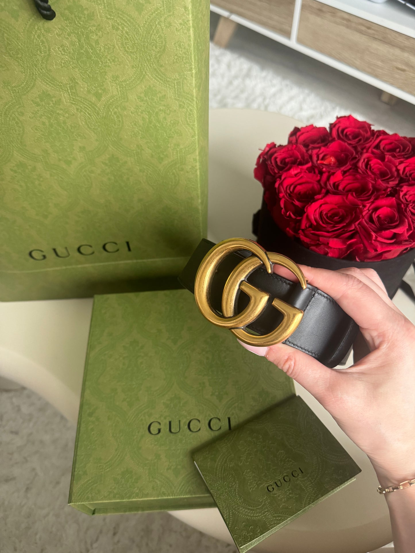 Gucci Double G leather belt