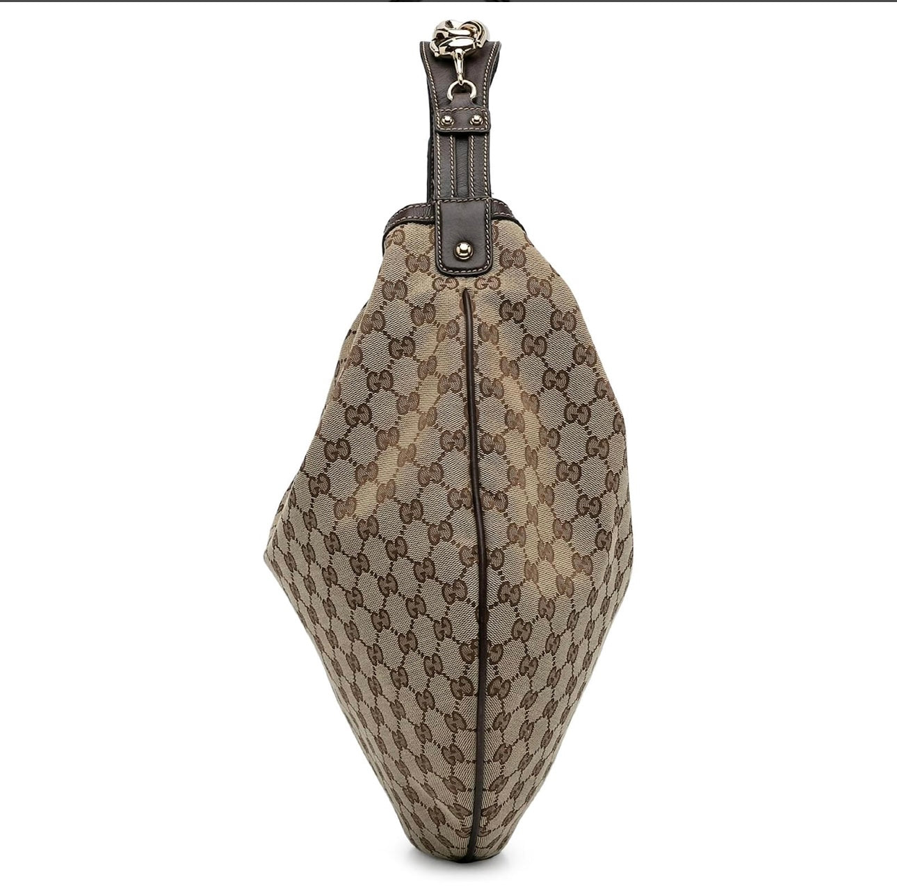 Gucci Brown GG Canvas Wave Hobo Bag Beige