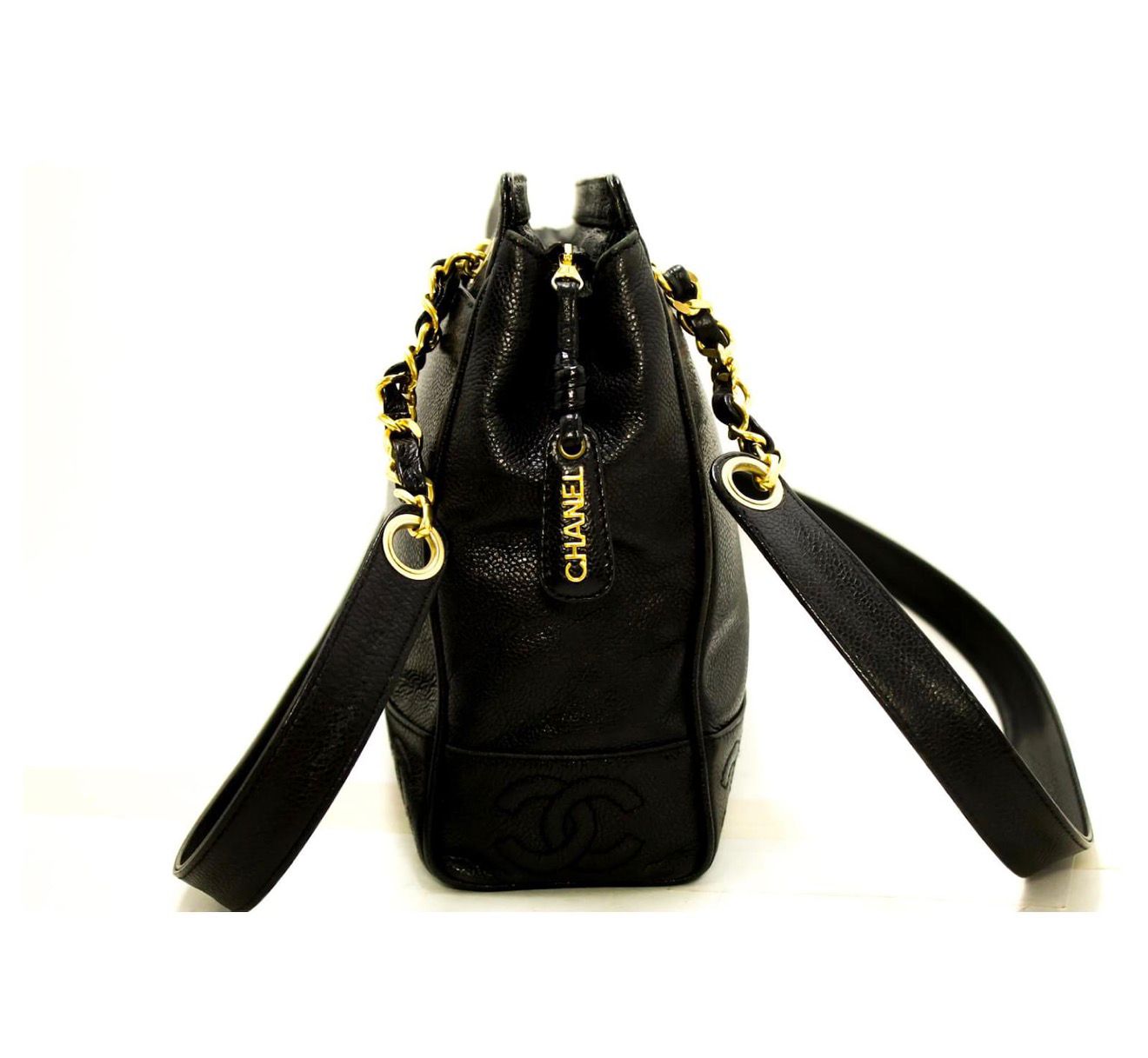 Chanel Triple Coco Cavierleather Chain Shoulder Bag
