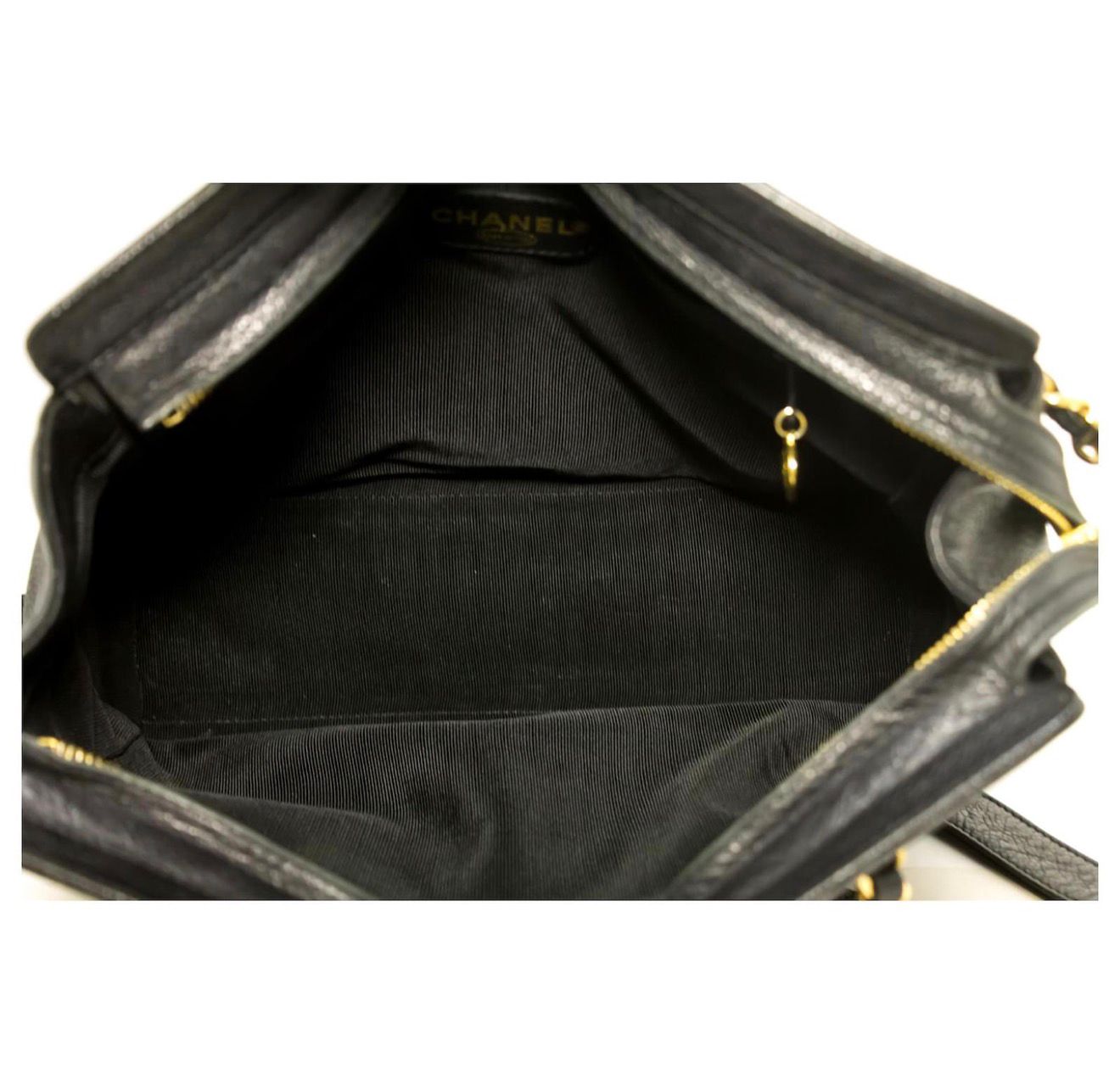 Chanel Triple Coco Cavierleather Chain Shoulder Bag